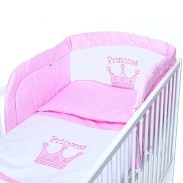 Baby Prinzessin Bett mit Matratze und Mädchen Bettwäsche Komplettset