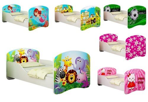 CLAMARO Kinderbett Fantasia Weiß 160x80 - Komplettset Mit Matratze & Rausfallschutz
