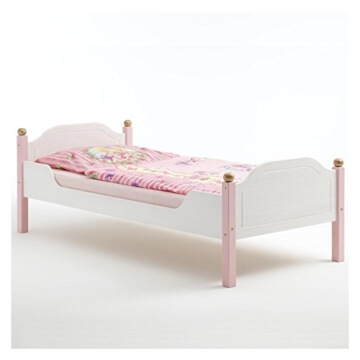 Einzelbett Kinderbett Mädchenbett Bett ISABELLA, Kiefer massiv, weiß/rosa